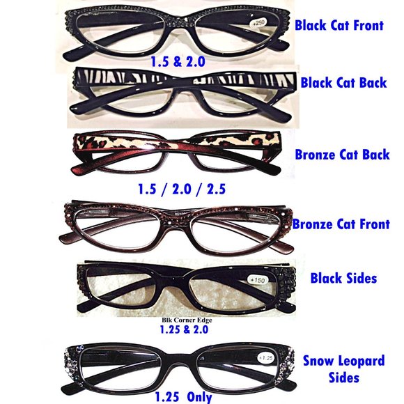 COPY - COPY - Magnifying Reading Glasses Embelished with Swarovski Crystals: 1.… - Picture 4 of 8